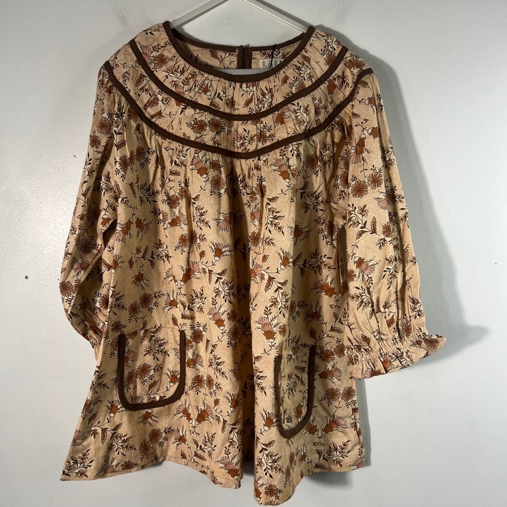 Girls Lali‎ Tulip Autumn Cotton Floral Dress 6Y Brown Orange NWT Festival